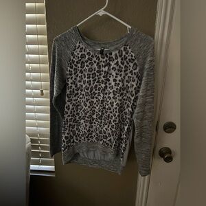 Kut from the Kloth Black and Gray Animal Print Top